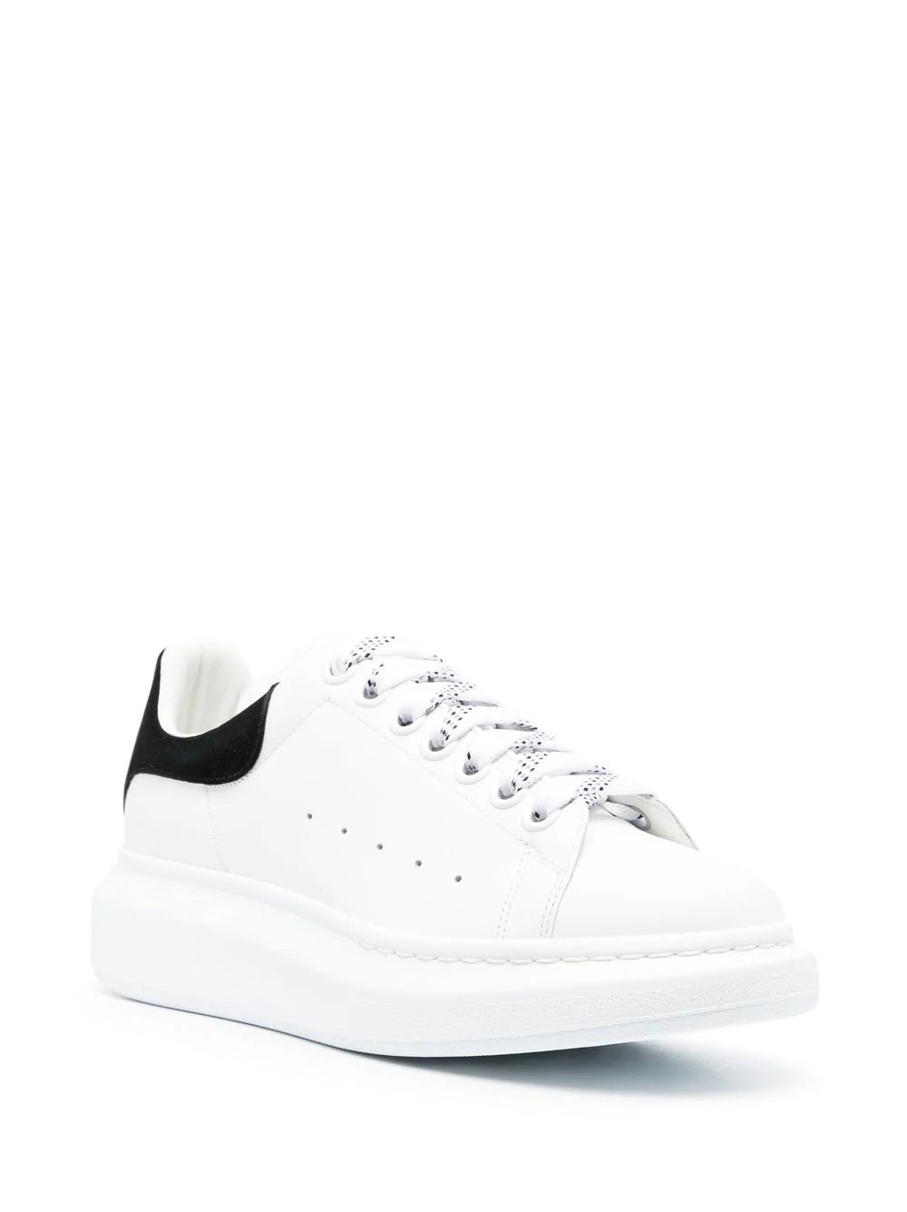 White Oversized Sneakers With Black Suede Spoiler